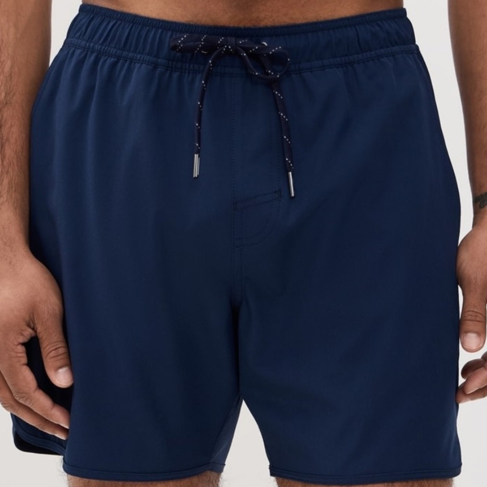 Fair Harbor Men’s Deep Navy Elastic-Waist Swim Trunks
